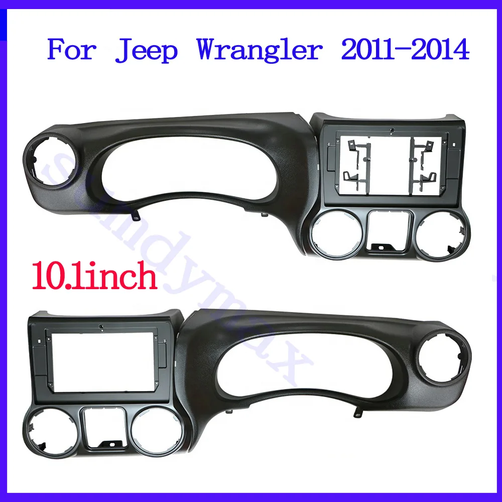 10.1inch Big Screen 2Din Audio Face Plate Fascia Frame For Jeep Wrangler 2011-14 car panel CD/DVD Player Panel Dash Mount Kit