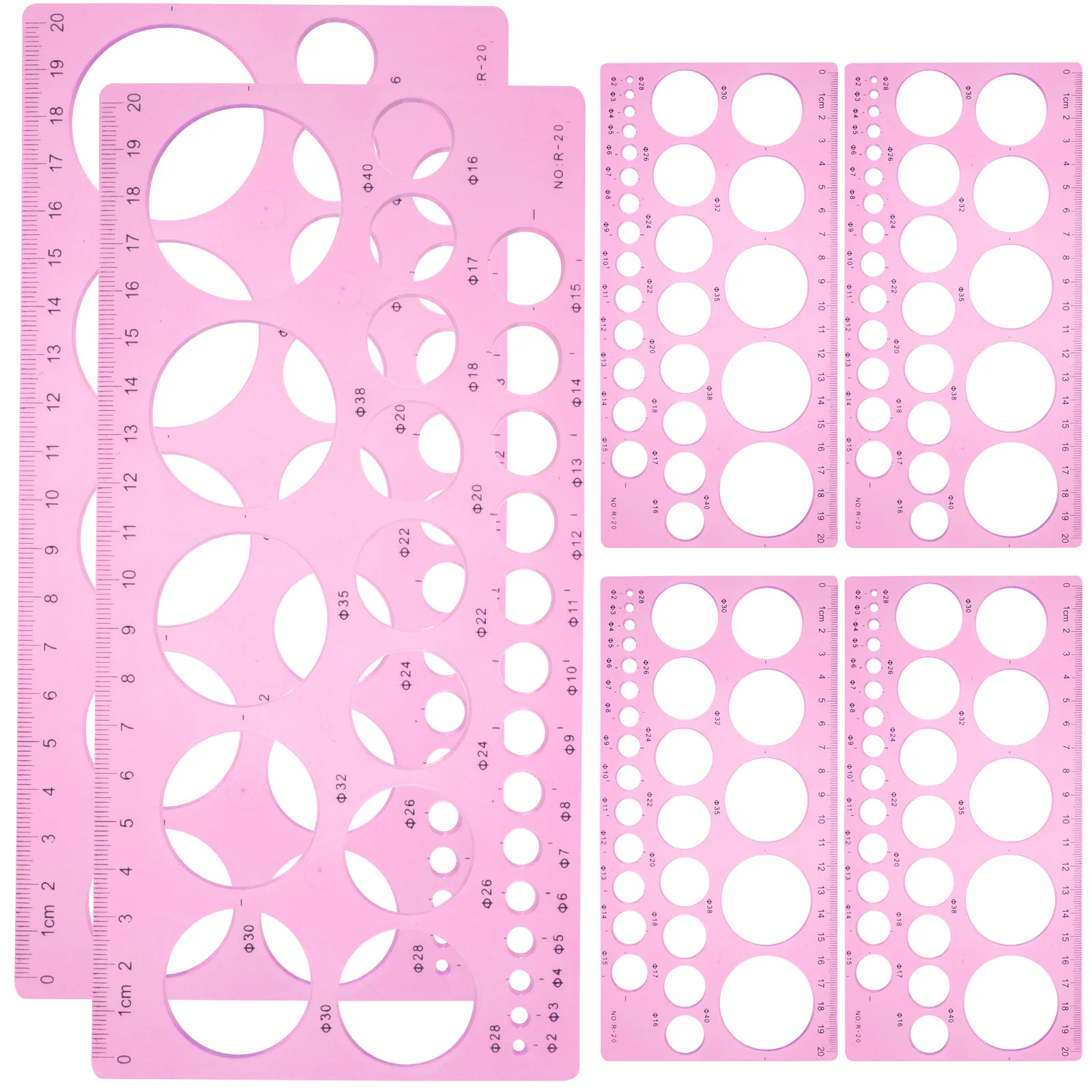 

6pcs Drawing Template Plastic Stencil Ruler Geometric Tools For Students Engineers Architects Art Design Circle Measuring Tool
