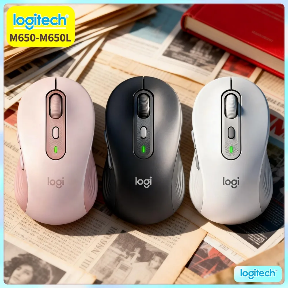 Logitech M650 Wireless Mouse - Recycled Plastic Components, Smartwheel Scrolling, Ergonomic Contour, 20-Month Bluetooth Battery