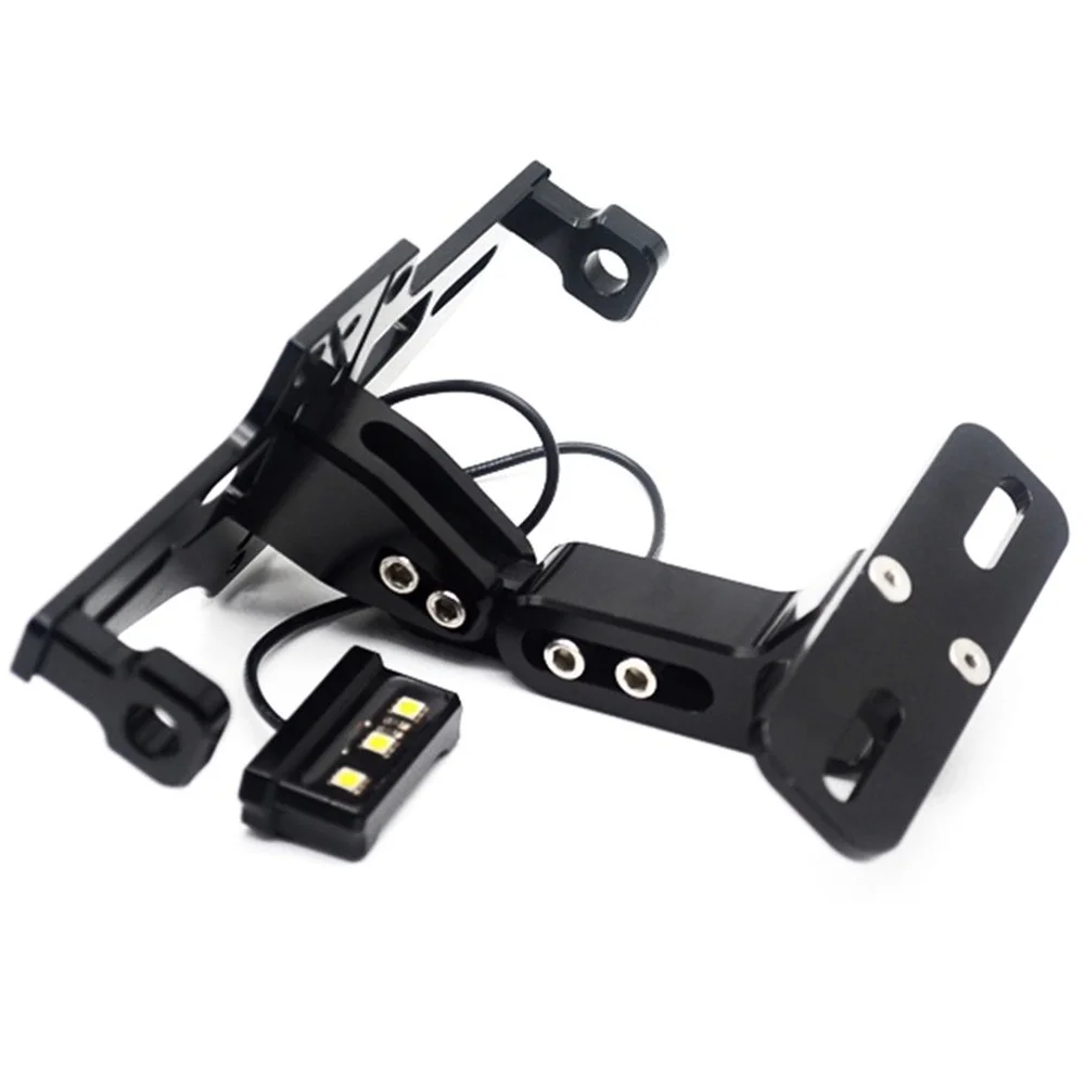 

Universal CNC Aluminum Motorcycle Rear License Plate Mount Holder with White LED Light for Honda Kawasaki Yamaha KTM Suzuki BMW