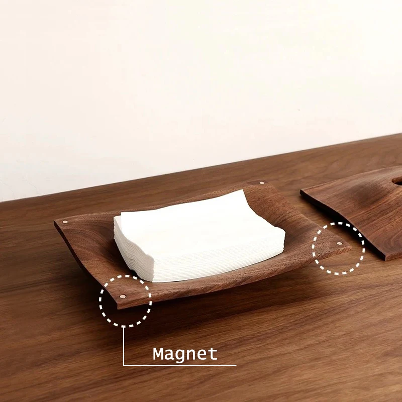 Desktop Walnut Wooden Tissue Box Luxury Home Living Room Decoration Napkin Case Cover Bar Restaurant Table Paper Tissue Holder