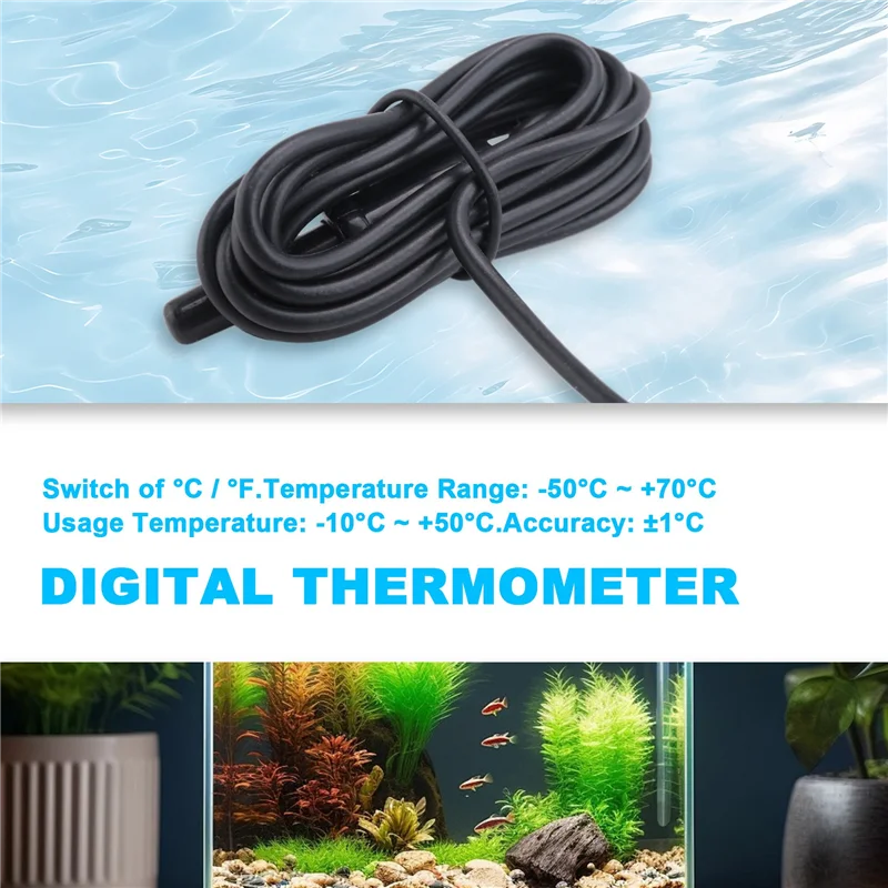 

A63K-Digital LCD Fish Aquarium Marine Vivarium Thermometer -50°C To 70 °C