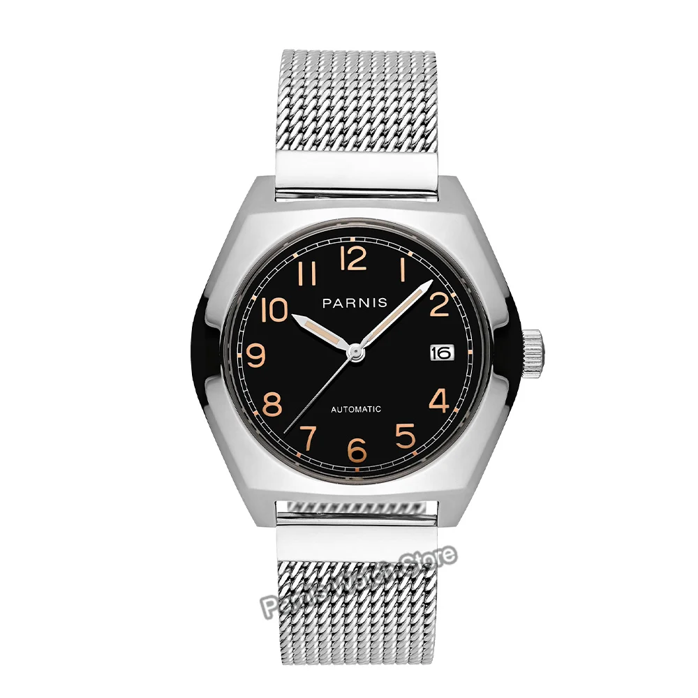 Parnis 40mm Men's Watch Sapphire Crystal NH35 Automatic Movement Stainless Steel Case