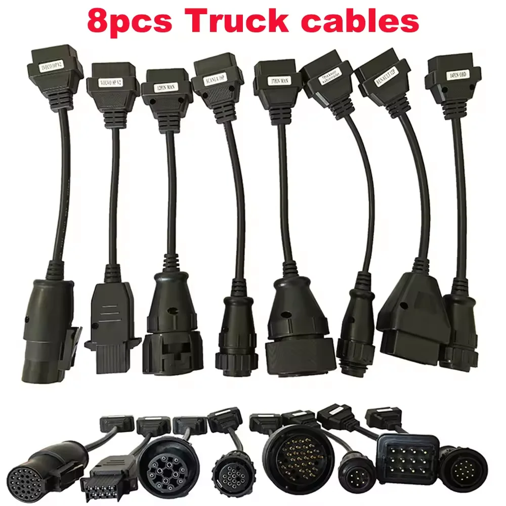 Full Set 8pcs Truck obd2 cables Diagnostic obd truck Cable For Delphi DS150 DS150E TCS CDP Multidiag MAN OBD2 Renault Tool