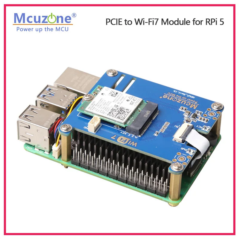 Imagem -04 - Pcie para M.2 E-key Wifi Hat com bt Suporte Be200wif6e Ax210ax200. Modelo: Mpw7 Google Coral Edge Tpu Hat Drive