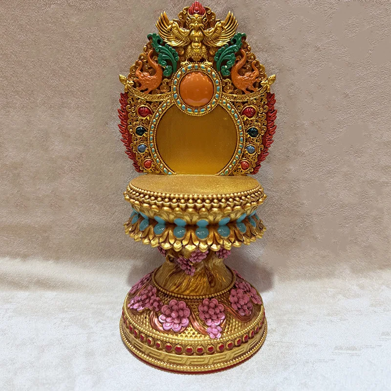 PYH resin painted ethnic style Buddhist niche Buddhist seat home desktop ornament suitable for 10 cm Buddha statue
