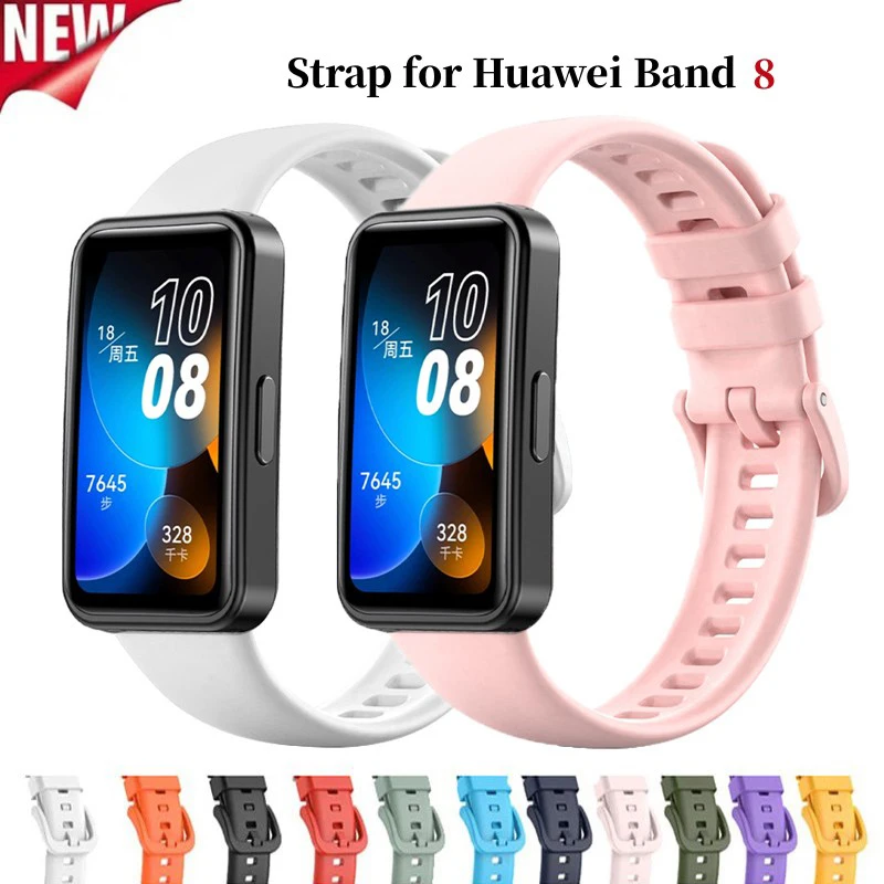 

Ремешок силиконовый сменный для Huawei Band 8, спортивный браслет для смарт-часов Huawei Band 8, аксессуары для наручных часов