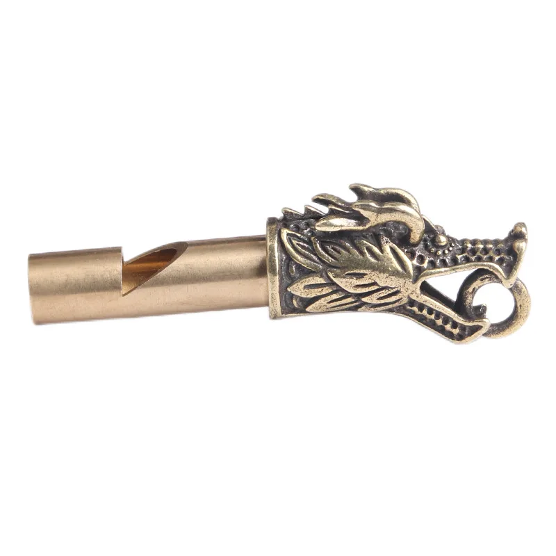 Vintage Brass Faucet Whistle Buckle Keychain Pendant Chinese Style Creative Whistle Portable Outdoor EDC Survival Whistle Hooks