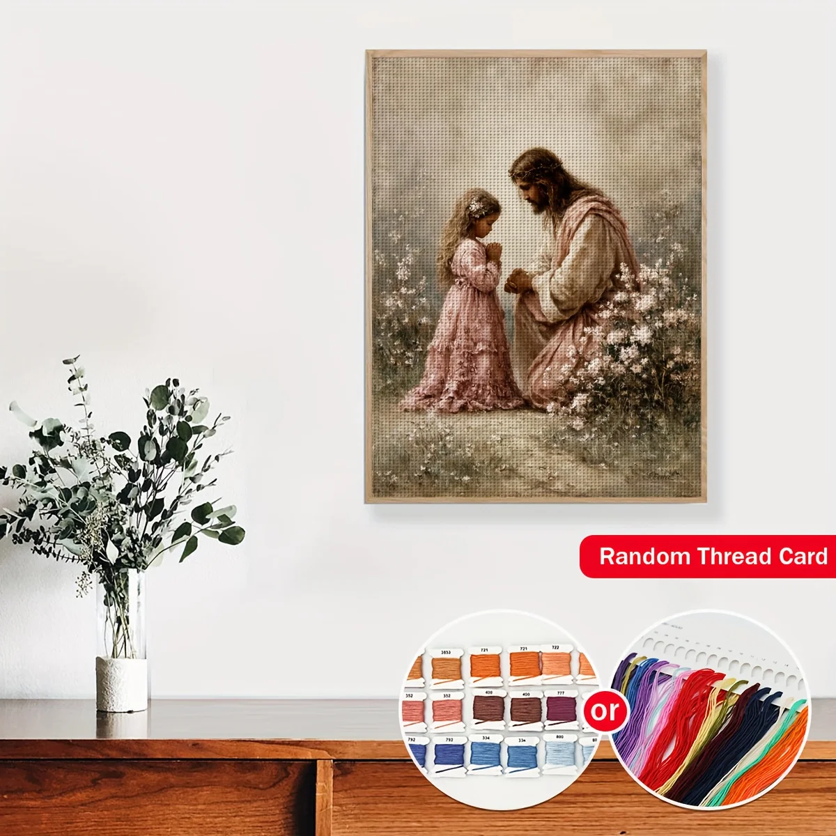 1PC36X46cm/14.17X18.11in,11CT Print Cross Stitch DIY Kit, Divine Mercy, Adult Beginner's Relaxed Cross Stitch Stitch