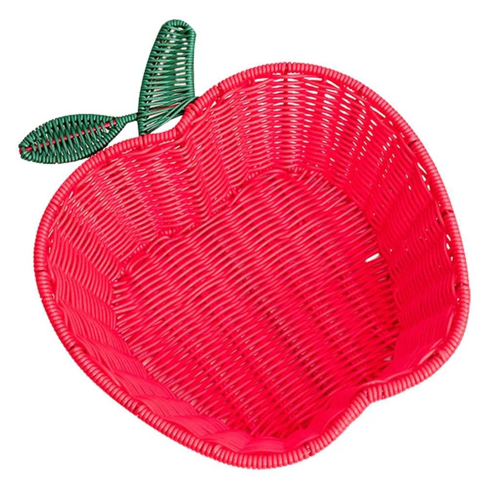 

Rattan Fruit Bowl Apple Shaped Woven Storage Basket Food Decorative Kitchen Bar Supplies Baskets For Gifts Empty Bread Holder