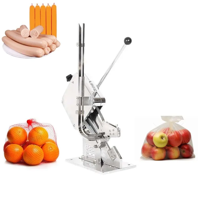 U-shape Sausage Clipper Clipping Manual Portable Machine with 4000PCS U-shape Clips Stainless Steel for Supermarkets Bakeries