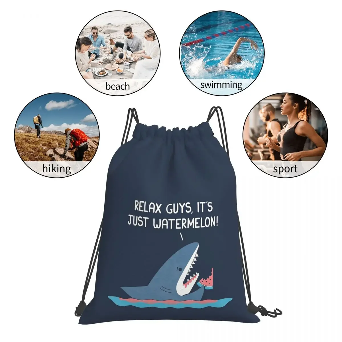 Relax Guys Portable Drawstring Bags, Bundle Pocket, Sports Bag, Bookbag para Homem, Mulher, Estudantes, Moda