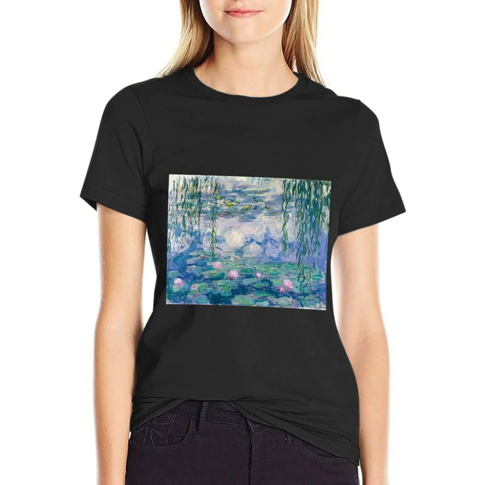 Water Lilies Claude Monet Fine Art T-Shirt korean fashion aesthetic clothes hippie clothes vintage clothes Women clothing
