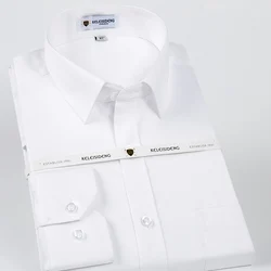 Chemise habillée basique à manches longues pour hommes, sans repassage, coupe standard, solide, affaires formelles, haut de gamme, 100% coton, chemises de bureau pour hommes