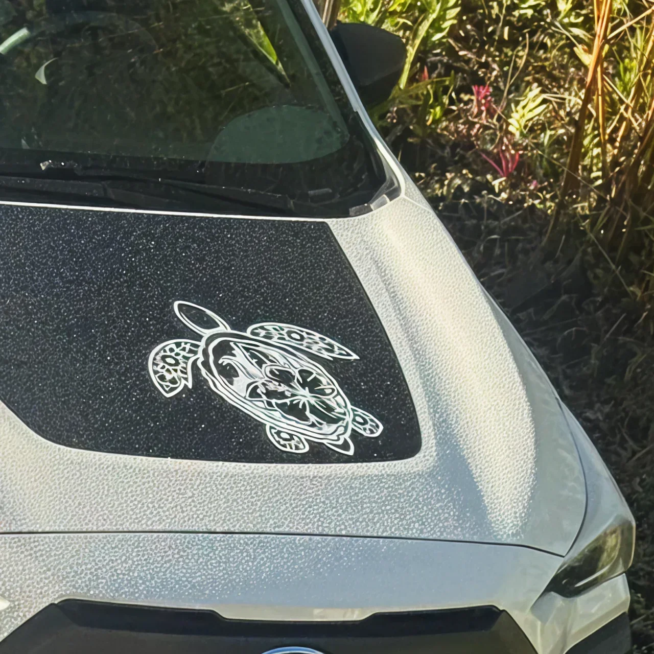 Tribal Hibiscus Sea Turtle Vinyl Decals UV Resistant Stickers for Car Window Laptop Tumbler RV