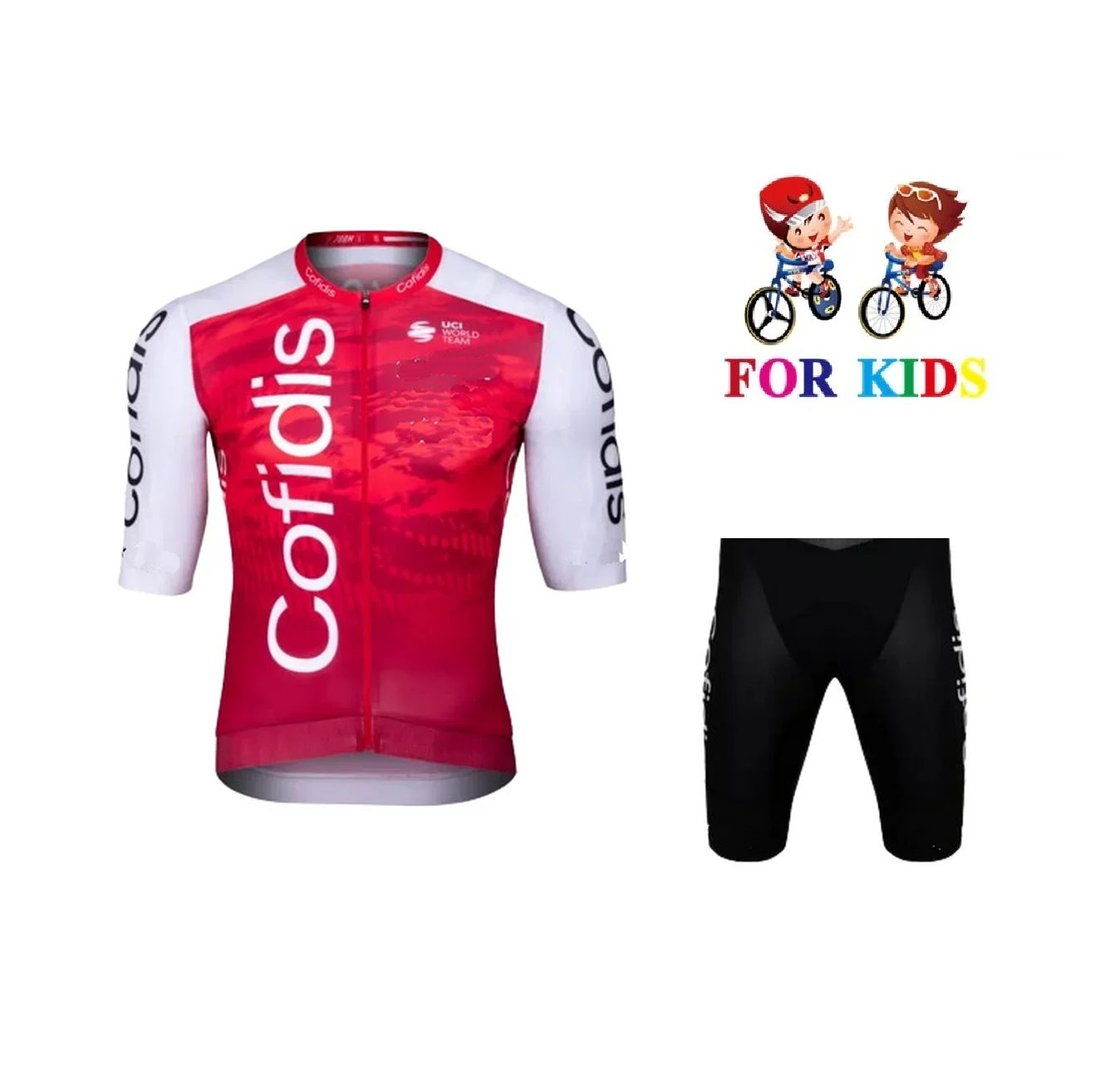 

KID'S 2024 COFIDIS TEAM Children Cycling Jersey Short Sleeve Bicycle Clothing With Shorts Ropa Ciclismo