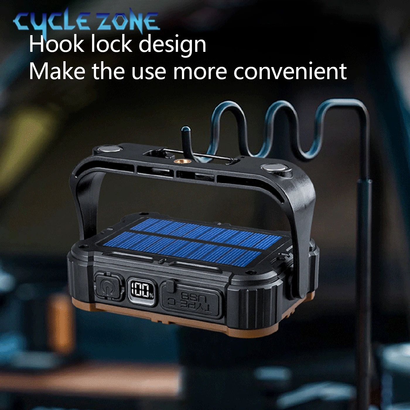 Luces de trabajo magnéticas COB portátiles, lámpara Solar recargable para reparación de automóviles, luz de advertencia roja, linterna para tienda de campaña al aire libre con gancho