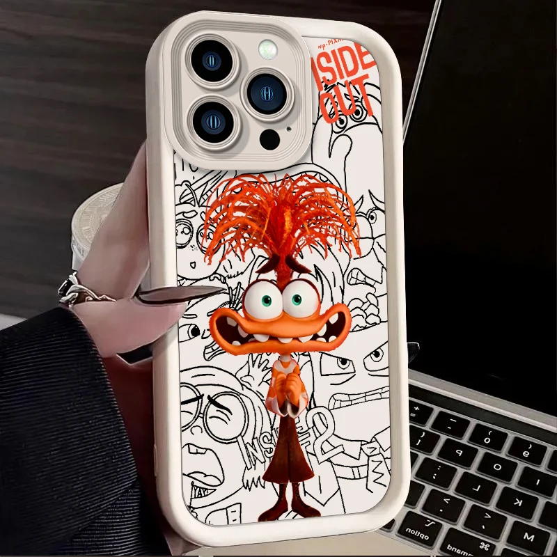 Чехол для телефона Disney Inside Out 2, для iPhone 15 14 13 12 11 Pro Max XS X XR 8 7 6S 6 Plus SE 2020, силиконовый противоударный чехол Funda