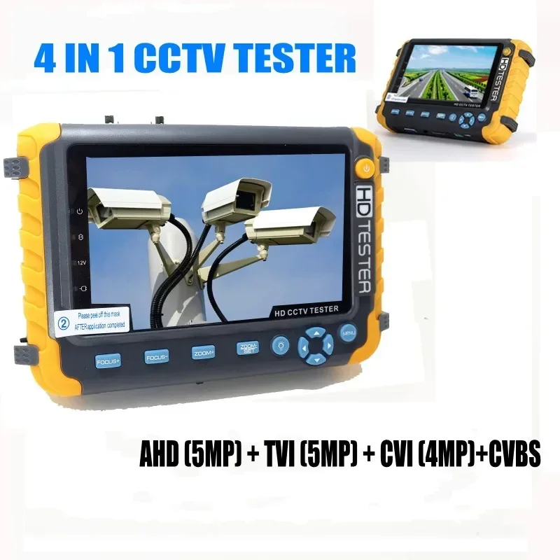 CCTV Video Camera Testing 5 inch TFT LCD 8MP TVI AHD 8MP CVI CVBS Analog CCTV Tester VGA HDMI Input Camera Video Monitor Tester