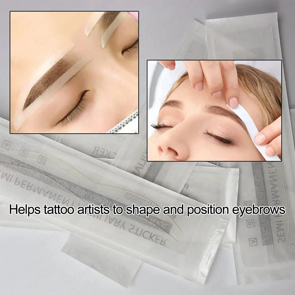 Eyebloguing-Autocollant Auxiliaire pour Microblading, Modèle de Cailloux, Guide de Dessin, Sourcils de Poulet, Saillant, DIY