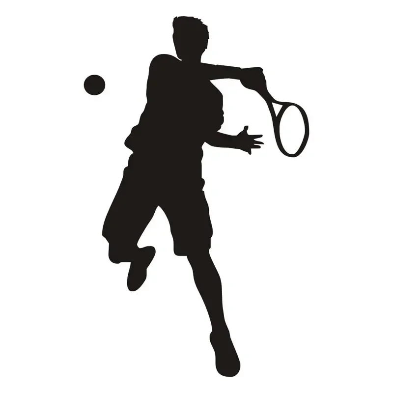 Car Sticker Personality Sports Tennis Fashion PVC Car Decoration Sticker Waterproof Cover Scratch Black/White, 18cm*11cm