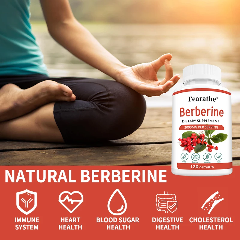 Berberine Supplement 2000 Mg - Natural Vegetarian Supports Immune System, Heart, Cardiovascular Health, Digestion - Non-GMO