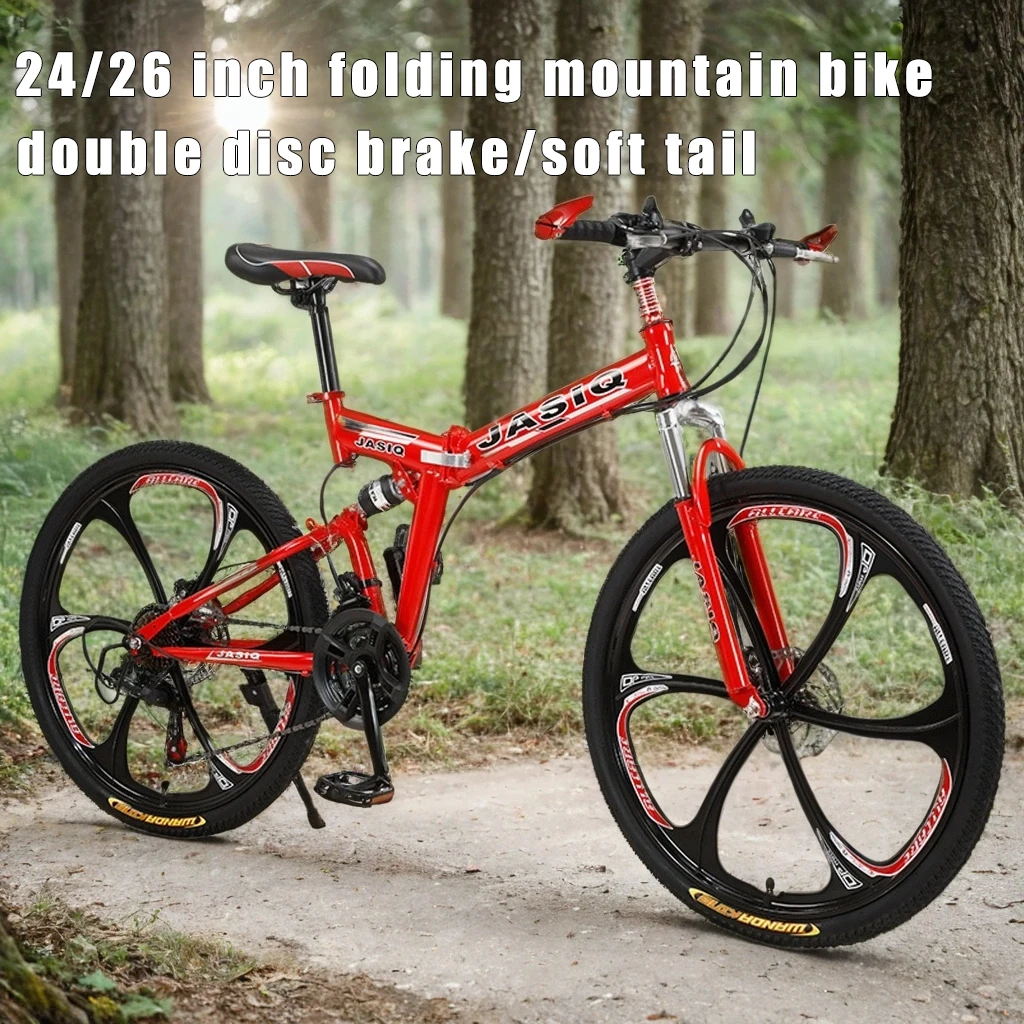 

Новый складной горный велосипед 24/26 дюймов, MTB, с полной подвеской, для кросс-кантри, 27 скоростей, с мягким подвесом, для даунхилла, с дисковыми тормозами.