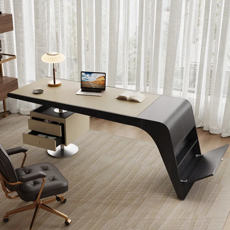 

Italian desk modern light luxury office boss supervisor solid wood computer desk