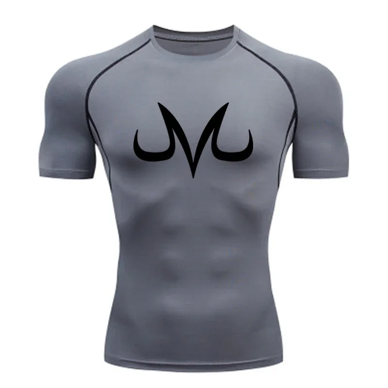 Gym Workout Fitness Undershirt Men\'s Sports Quick Drying Shirt Anime Elements Compression T-shirt Top Tight Stretch Sportswear