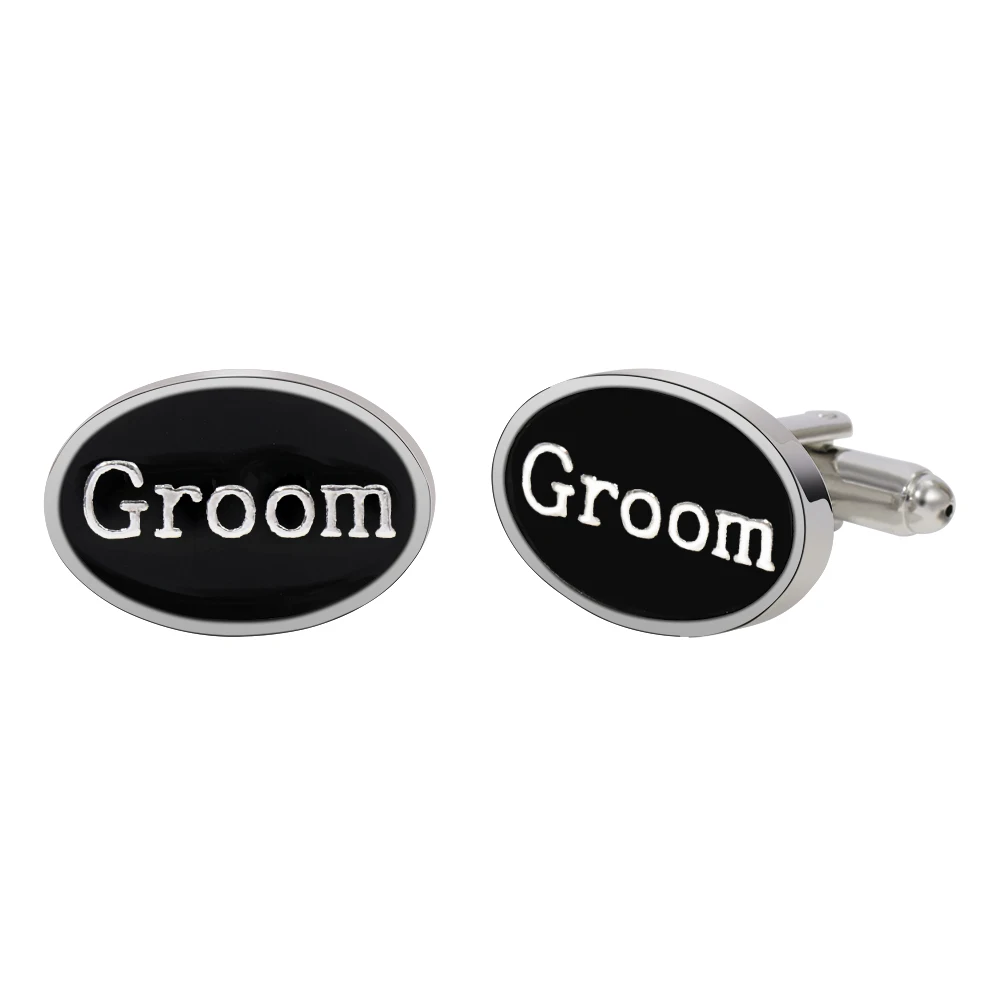 2 Pcs Ellipse Mens Cufflinks Oval Groom Cuff Links For French Tuxedo Shirts Suit Wedding Silver Tone Sleeve Button Wholesale