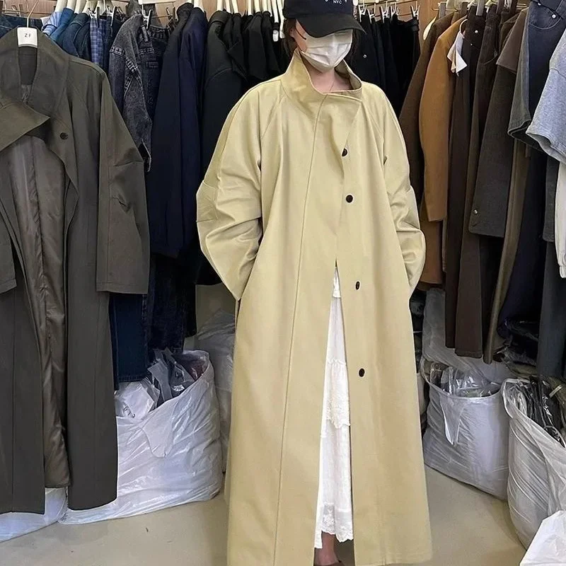 Elegant British Style Women's Trench Coat 2024 Autumn New Medium-Length Overcoat Petite Jacket Korean Design