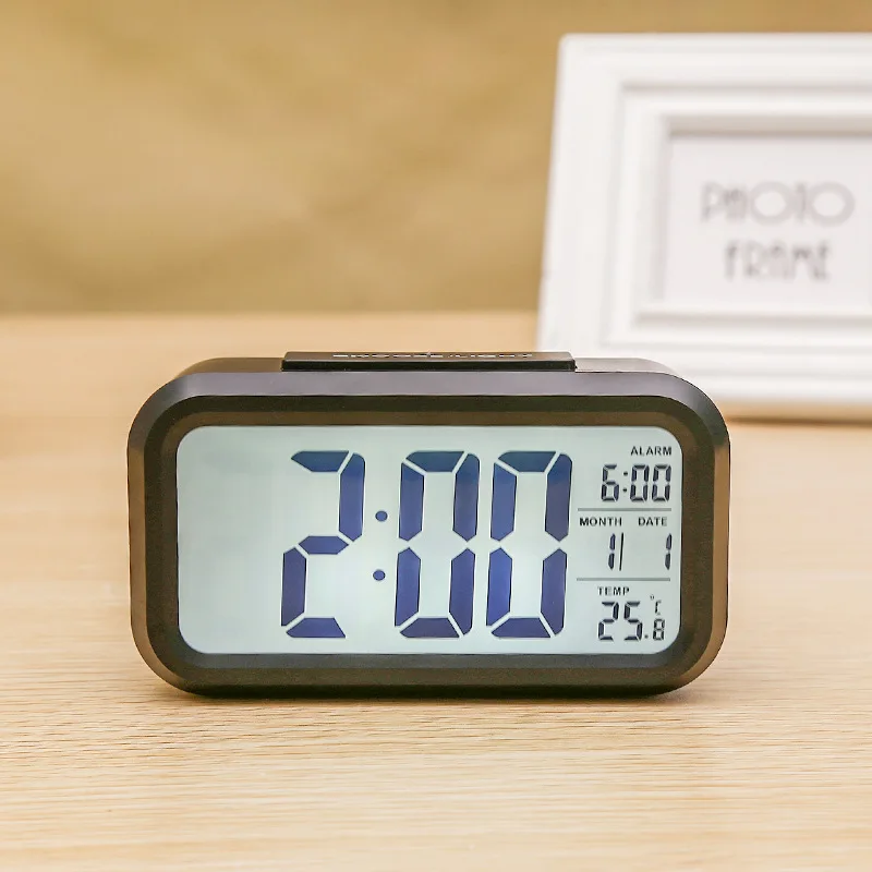 

Large screen alarm clock with thermometer clock photosensitive snooze