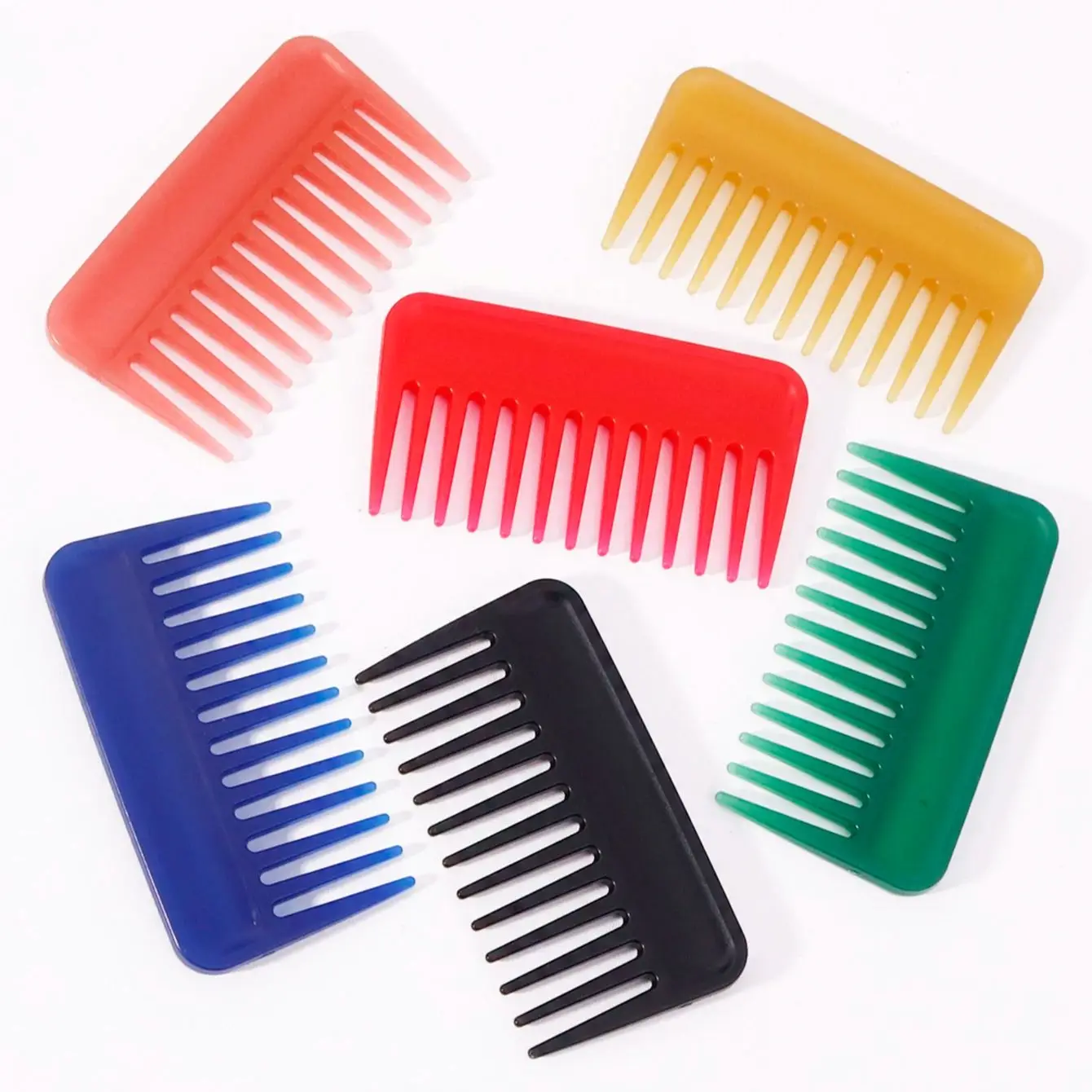 

Цельная расческа с короткими широкими зубьями - антистатическая, расческа для массажа и укладки волос, карманная расческа, подходит для всех типов волос