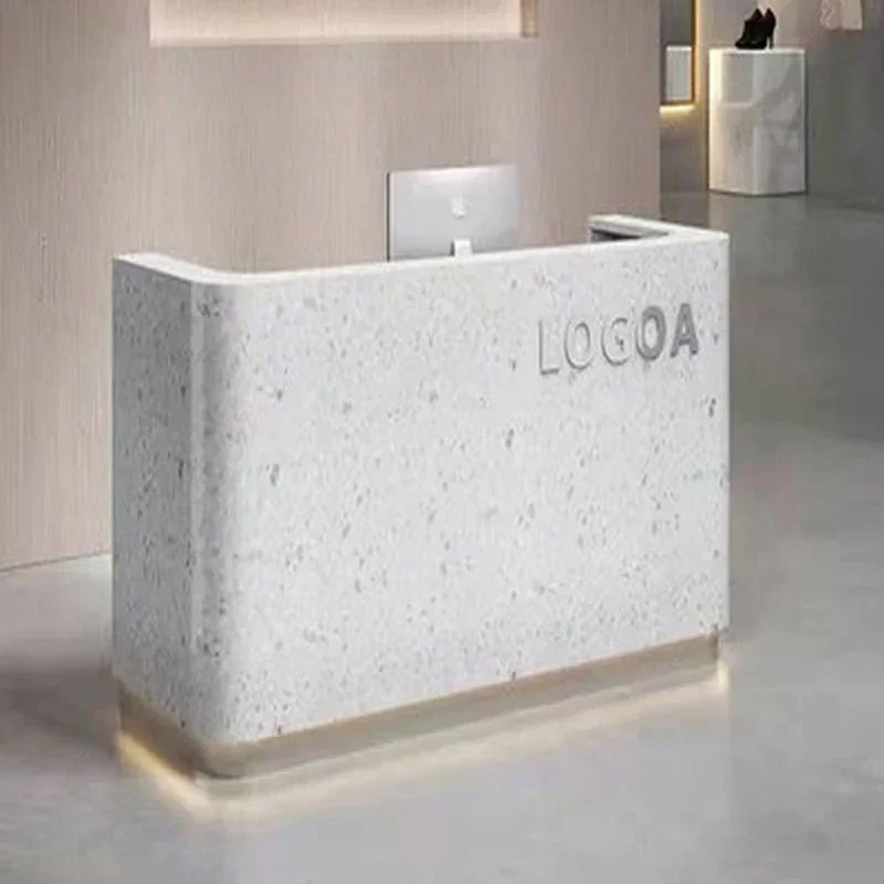 Drawer Luxury Reception Desk White Hotel Beauty Gym Reception Desks Information Console Bureau Meuble Beauty Salon Furniture