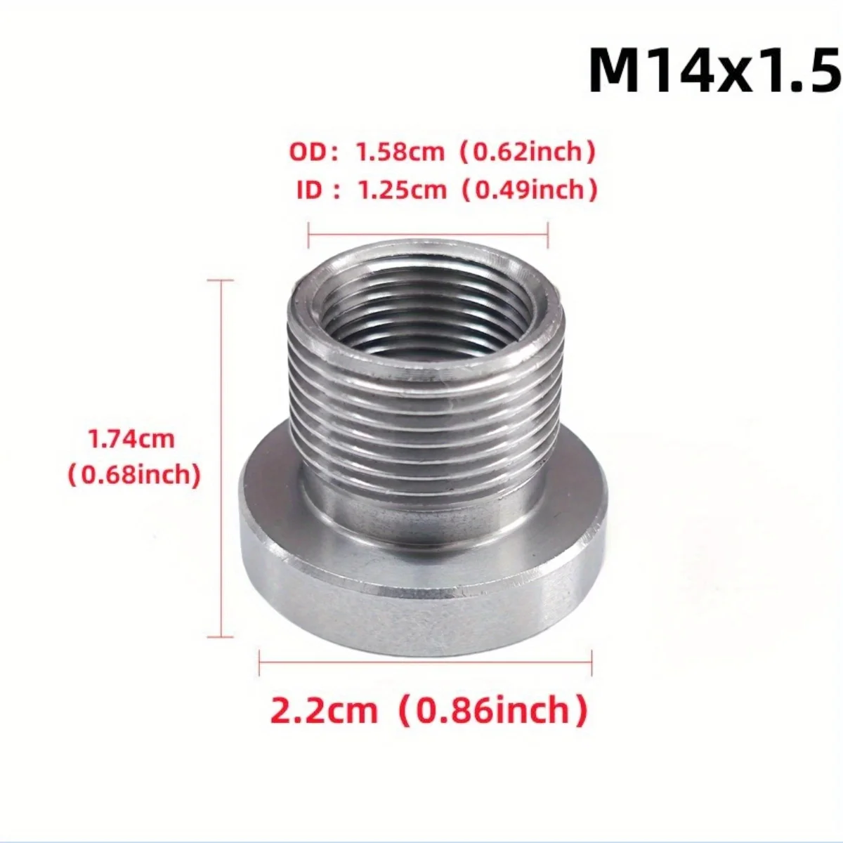 5/8-24 conversion 1/2-20 1/2-28 M14X1L M14X1 M14X1.5 stainless steel threaded joint adapter