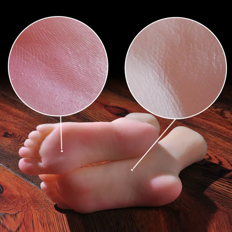 

Female Foot Model 1:1 Real Silicone Mannequin Lifelike Rubber Fetish Feet Fake Nail Art Shoes Stockings Display Props