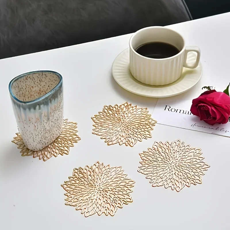8Pcs Light Luxury Table Placemats, Round Table Compatible Dining Mats for Exquisite Dinner Table Decor