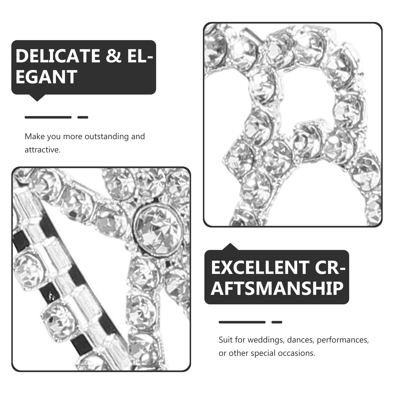 

2pcs Rhinestone Headband Crystal Crown For Wedding Rhinestone Headband Bridal Party Hair Accessory Bridal Crown