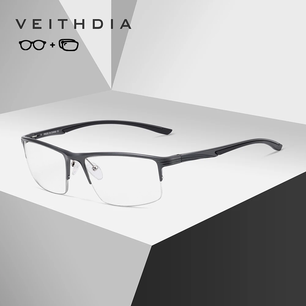 VEITHDIA New Aluminum Progressive Prescription Reading Glasses Myopia Optical Eyewear Frame with Suitable For Men Women PJ8725
