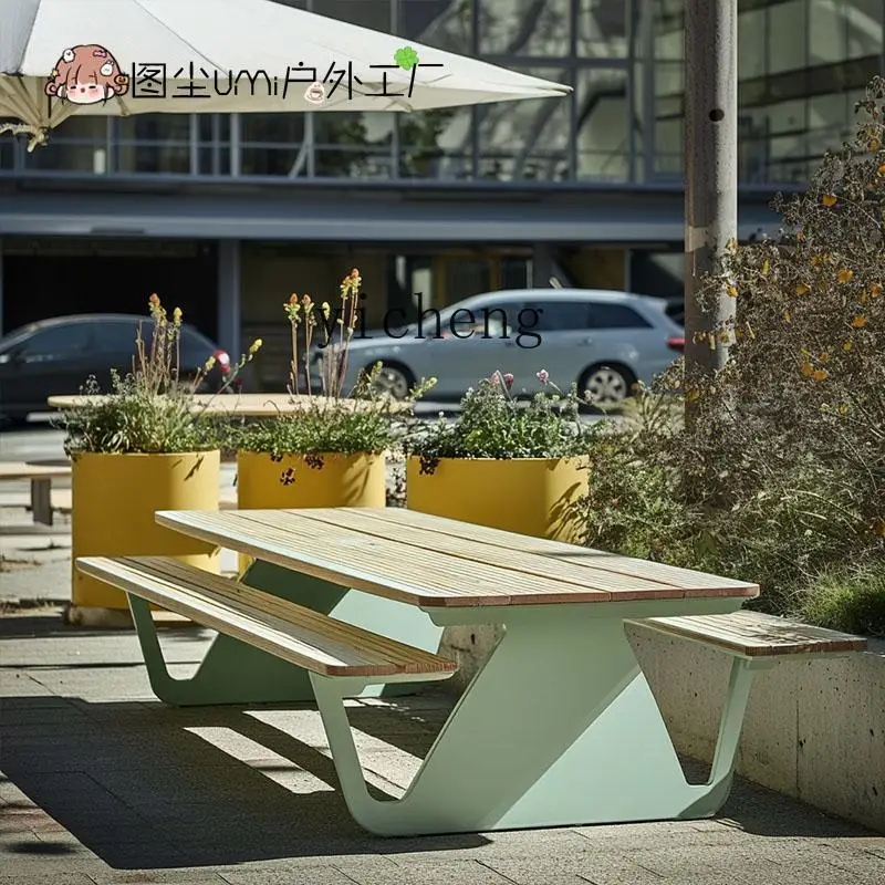 

FY park chair outdoor bench chair plastic wood back bench courtyard open square