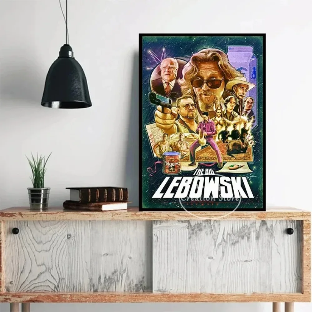 ملصق The Big Lebowski الفيلم الكلاسيكي قماش العائلة الحديثة حانة القهوة جدار السينما غرفة المعيشة الديكور