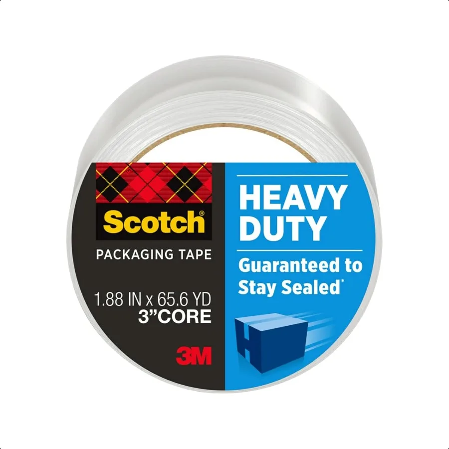 

Scotch Heavy Duty Packaging Tape 1.88 x 65.6 yd Designed for Packing Shipping and Mailing Strong Seal on All Box Types 3 Core C