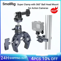 SmallRig Super Clamp with 360° Ball Head Mount for Action Cameras for DSLR for Gopro for Insta360, Monitor Max Load 3.5KG -4102B