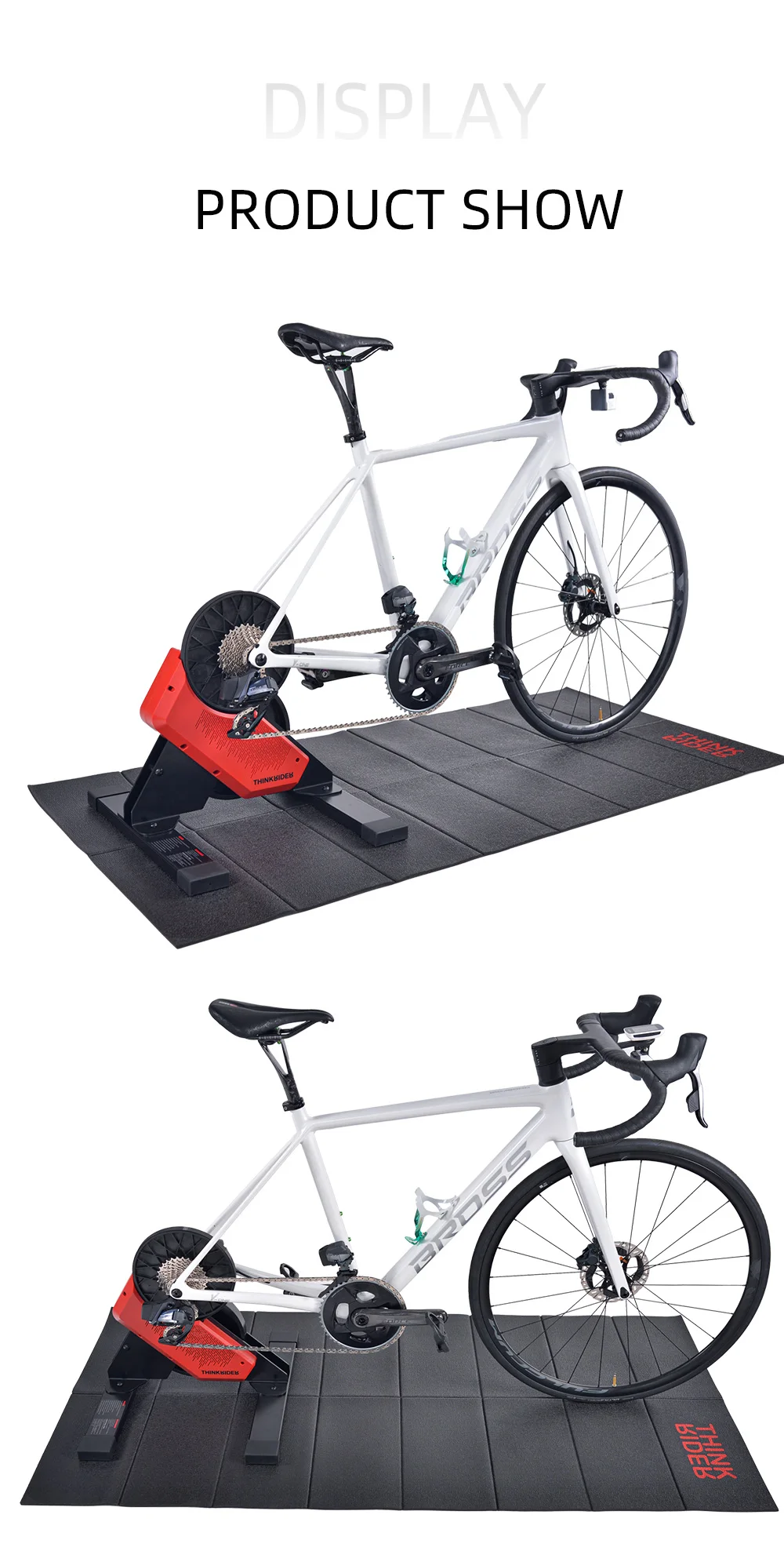 Thinkrider Trainingsmatte Yogamatte für Fahrrad Bicicletas Estaticas Trainer Übungsmatte für Trainer Floormat – Detail 8