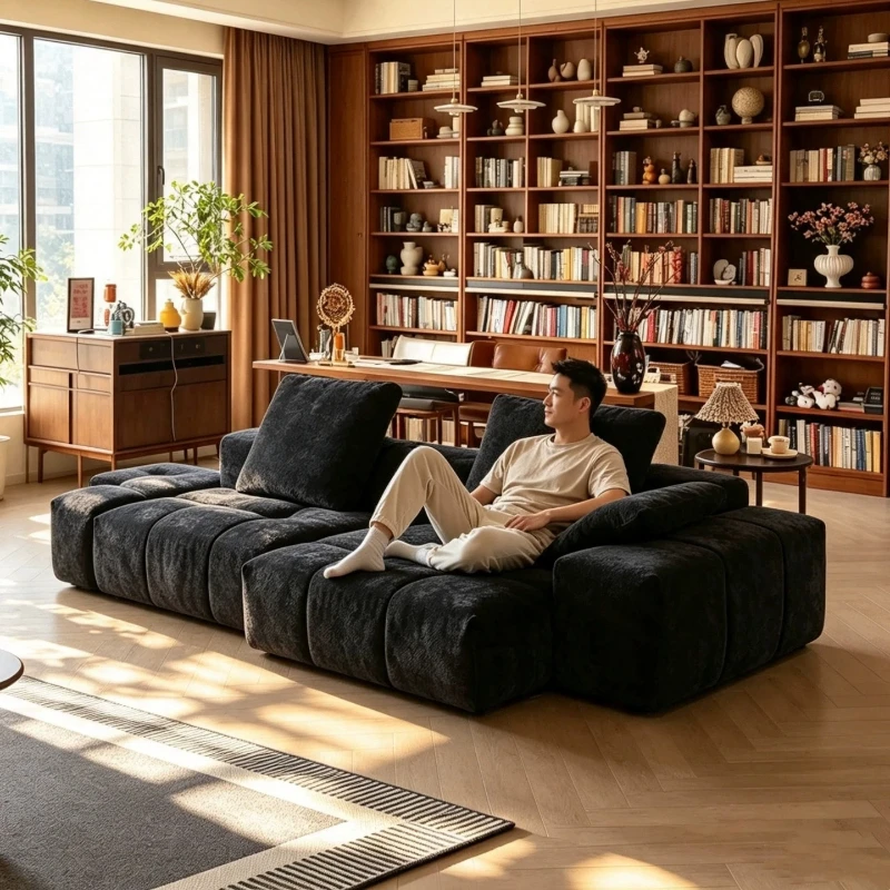 D3 vacuum compression full sponge fabric sofa module free combination living room simple modern pixel sofa Superior Workmanship