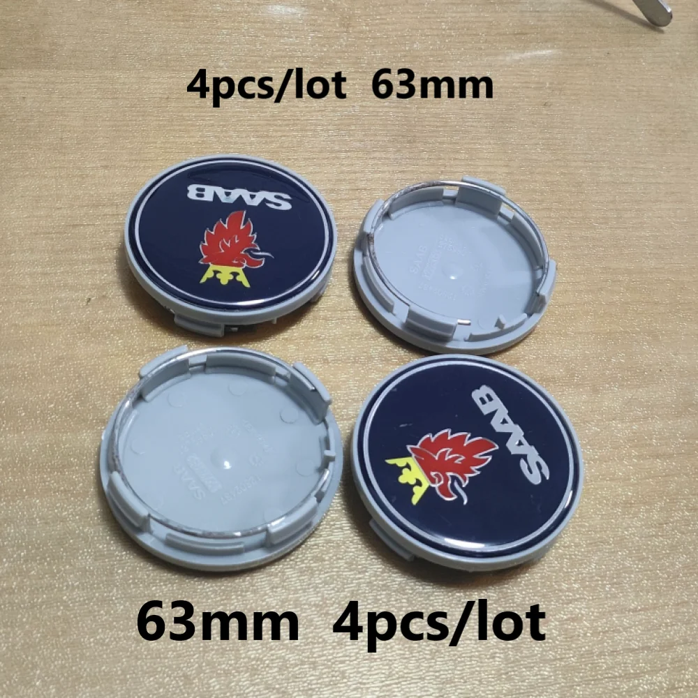 

4pcs 63mm car Wheel Center Hub Caps For SAAB 9 3 9 5 9-3 9-5 SCANIA Senova Emblem Badge Car hubcaps Accessories