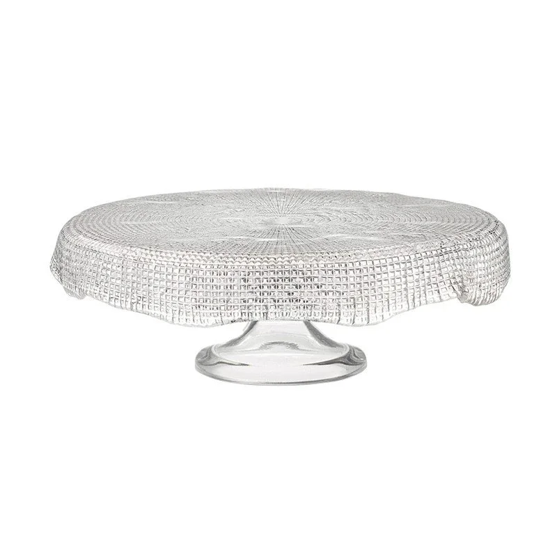 Transparent cake tray, imported glass tall cake dessert rack, afternoon tea snack tray