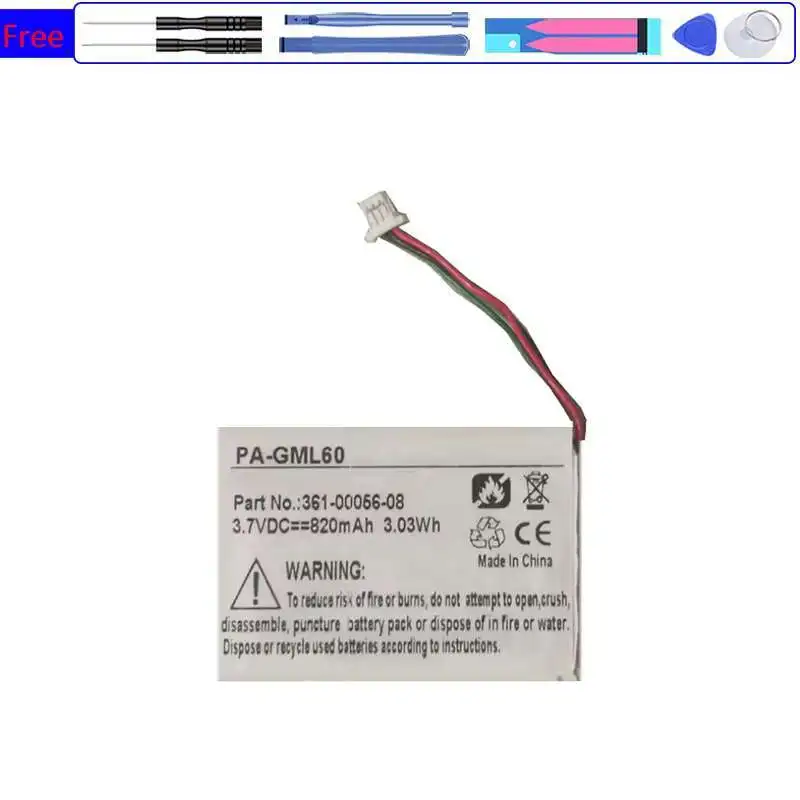 

Car Navigation System Battery 361-00056-08 820mAh For Garmin Drivesmart 5 55 65 Drive 60LM Gps 3-Wire Plug
