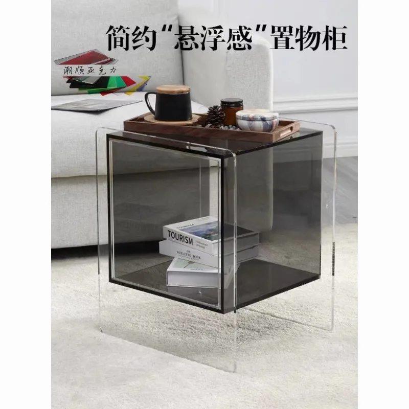 

Acrylic Storage Simple Bedroom Bedside Table Modern Transparent Sofa Side Cabinet Small Apartment Storage Cabinet