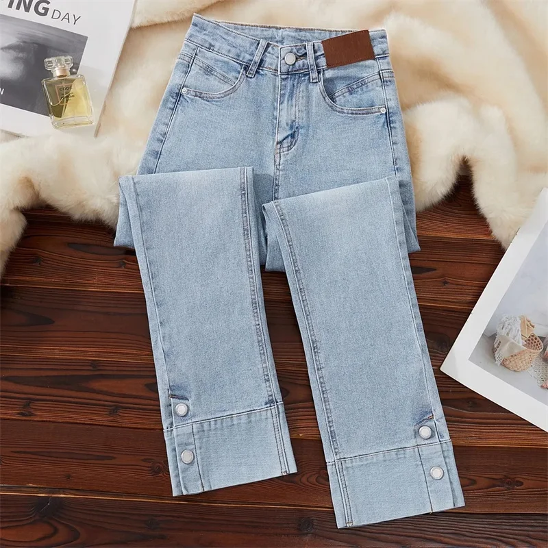 

Temperament Nine Pants Jeans Female New 2025Spring Autumn Summer Slim High Waist Cowboy Trousers Women Harem Denim Pants Ladies